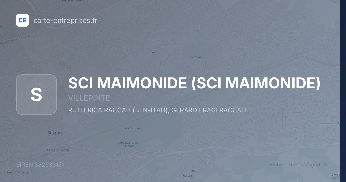 SCI MAIMONIDE — 382633121 — fiche entreprise