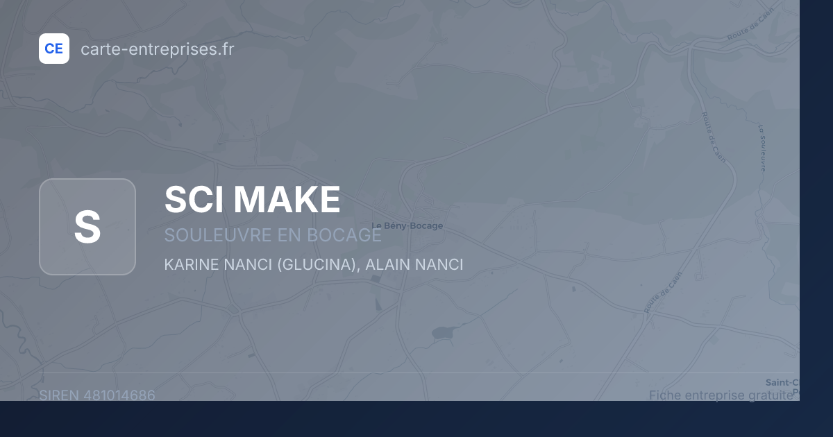 SCI MAKE — 481014686 — fiche entreprise