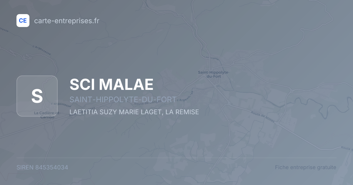 SCI MALAE — 845354034 — fiche entreprise