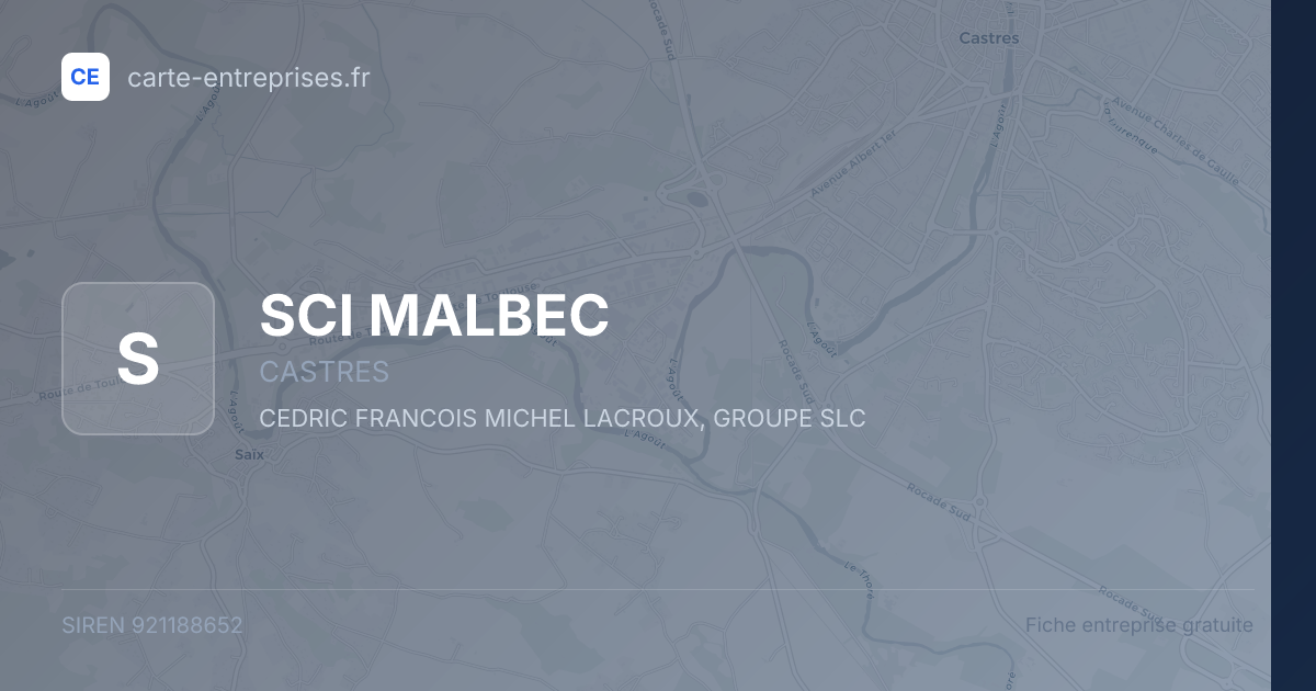 SCI MALBEC — 921188652 — fiche entreprise
