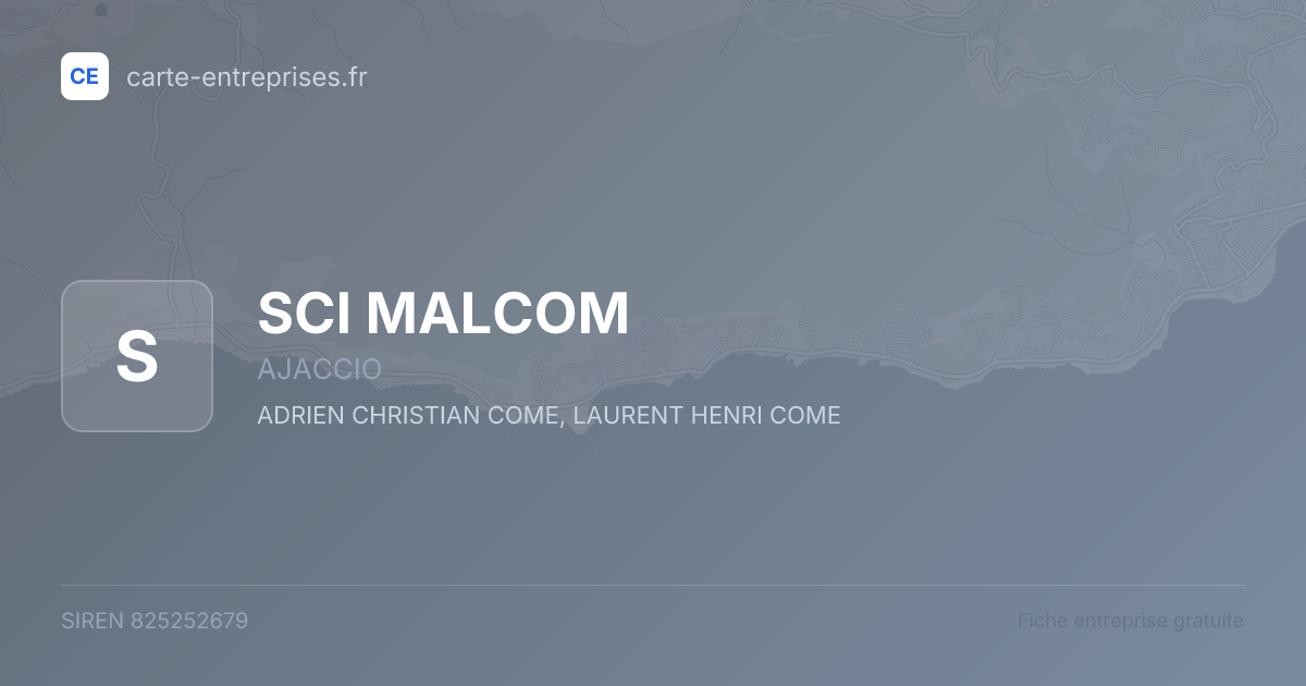 SCI MALCOM — 825252679 — fiche entreprise