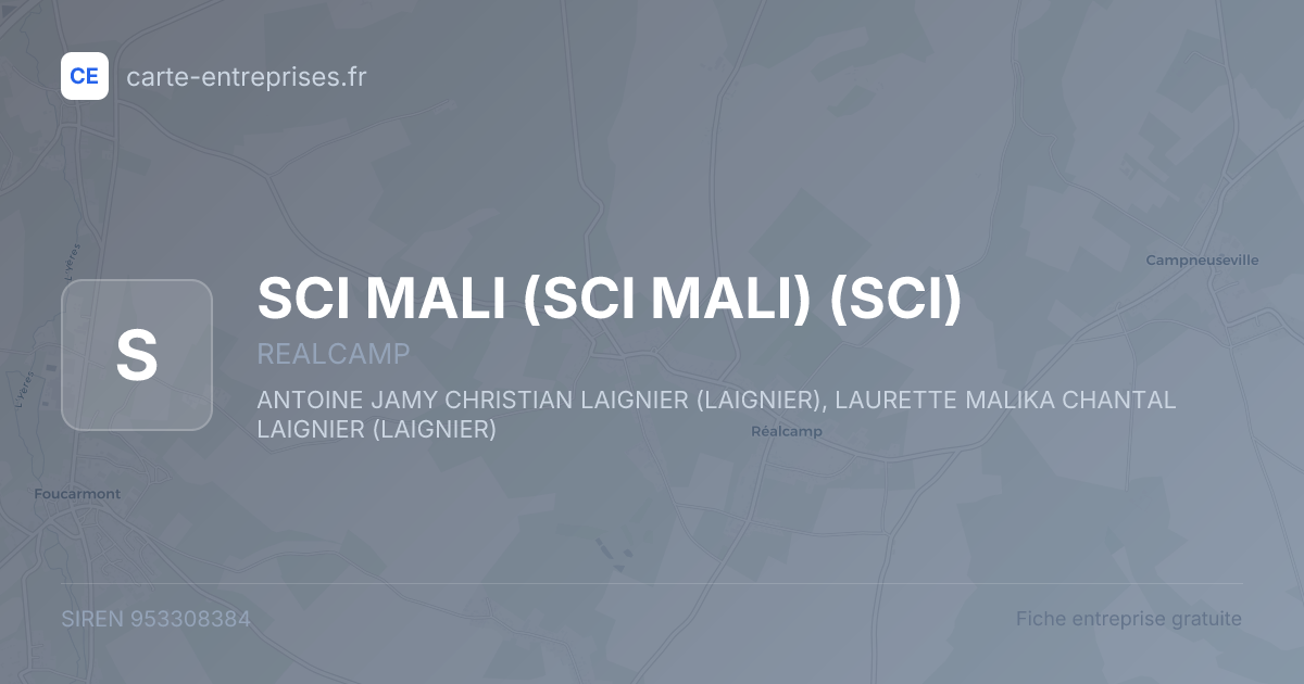 SCI MALI (SCI MALI) (SCI) — 953308384 — fiche entreprise