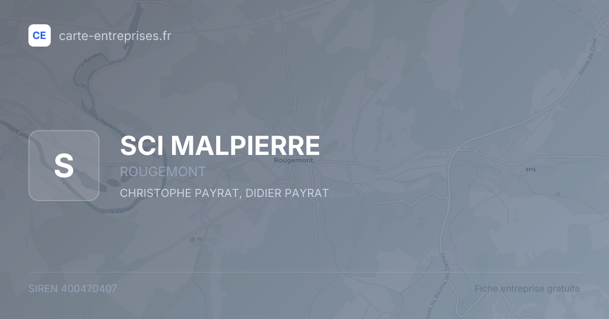 SCI MALPIERRE — 400470407 — fiche entreprise