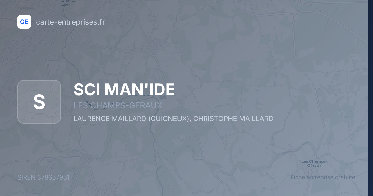 SCI MAN'IDE — 378657951 — fiche entreprise