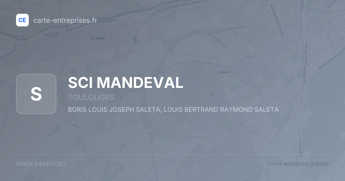 SCI MANDEVAL — 849407267 — fiche entreprise