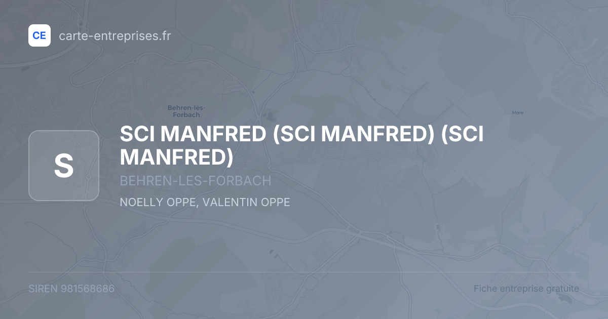SCI MANFRED (SCI MANFRED) (SCI MANFRED) — 981568686 — fiche entreprise