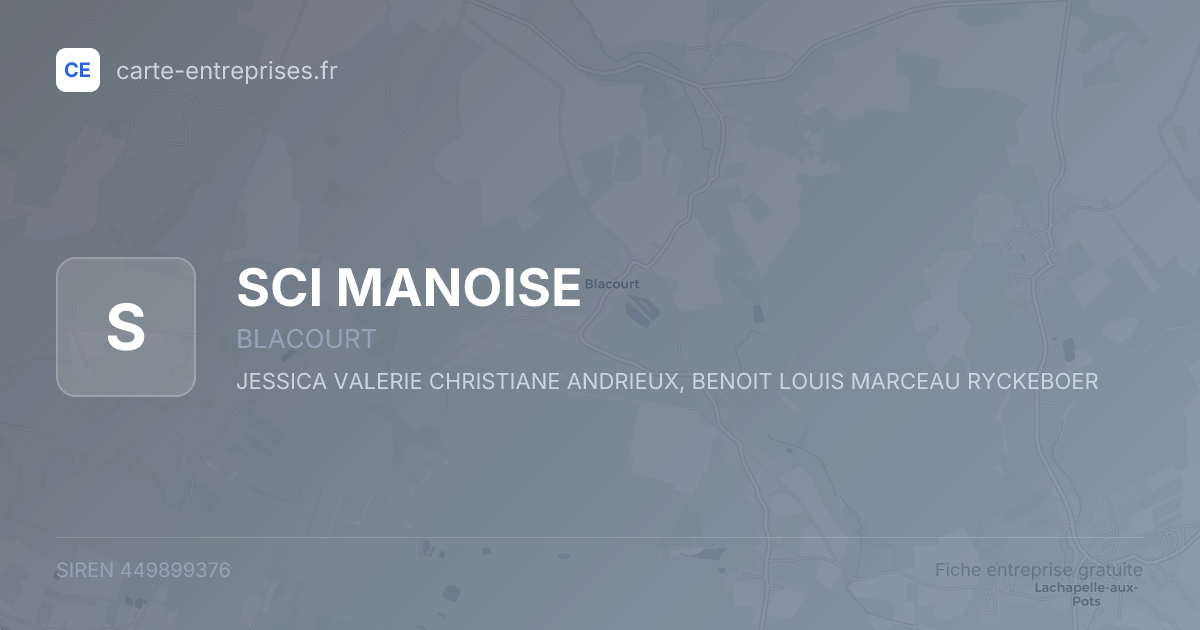SCI MANOISE — 449899376 — fiche entreprise
