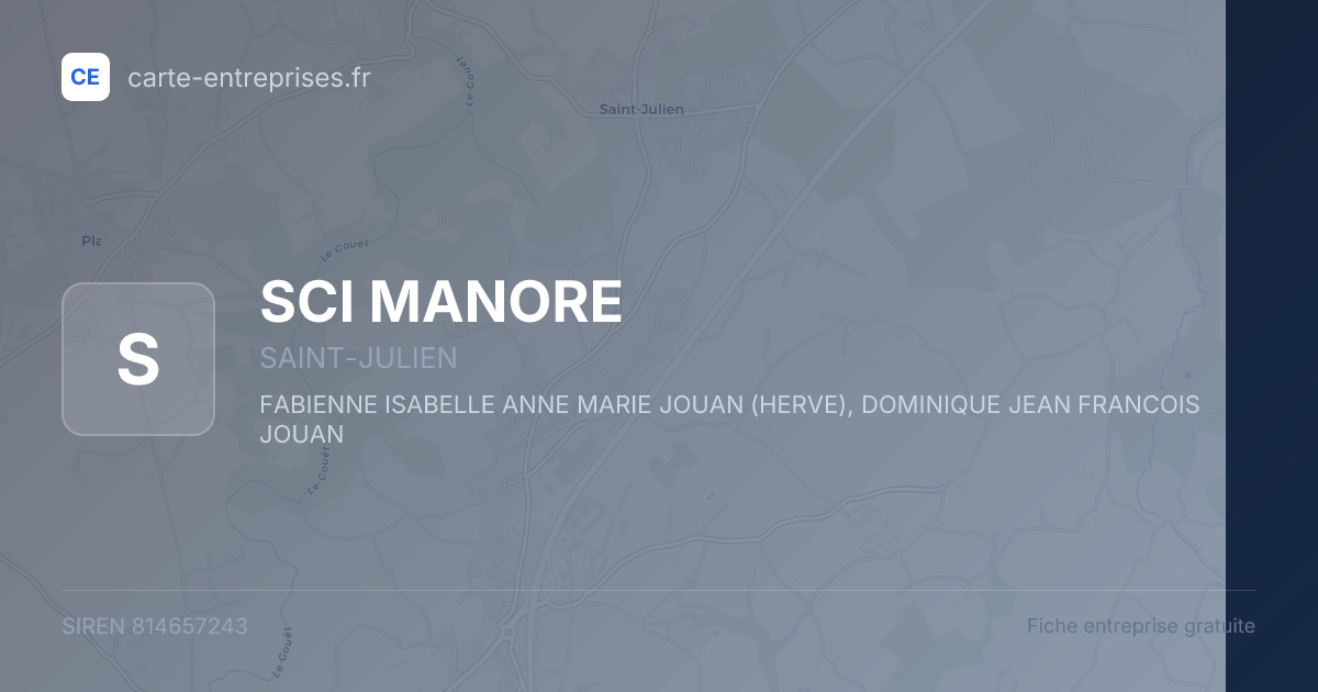 SCI MANORE — 814657243 — fiche entreprise