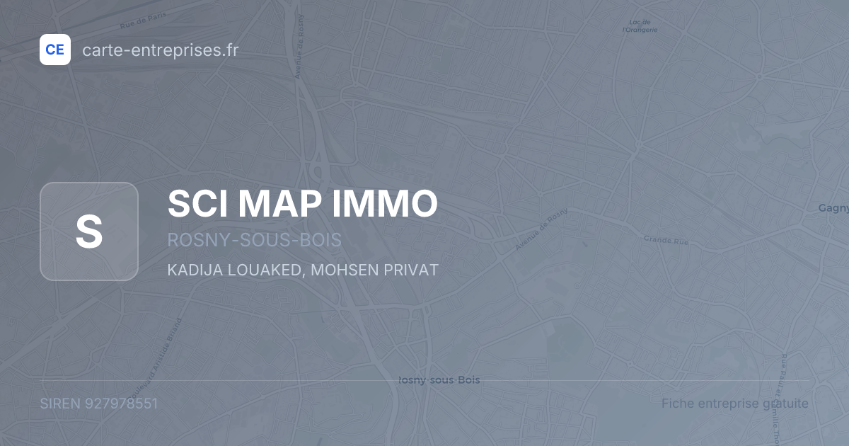 SCI MAP IMMO — 927978551 — fiche entreprise