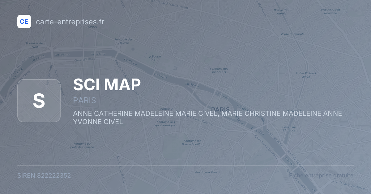 SCI MAP — 822222352 — fiche entreprise