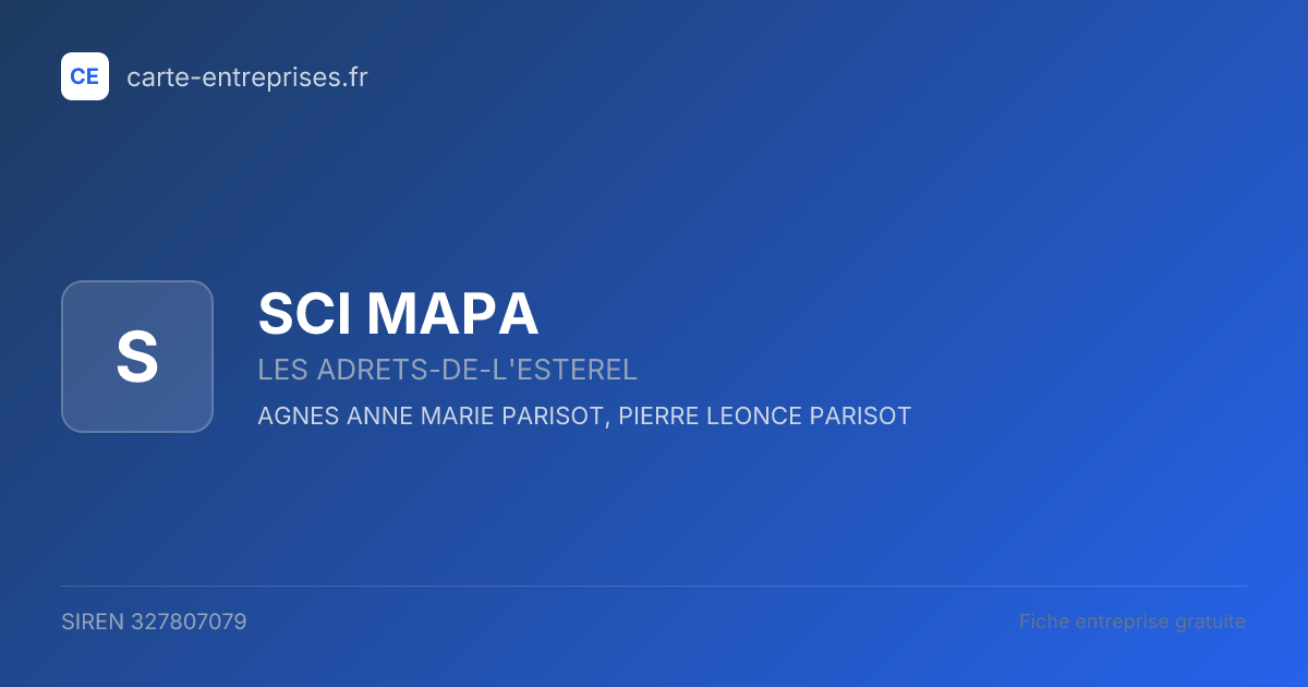 SCI MAPA — 327807079 — fiche entreprise