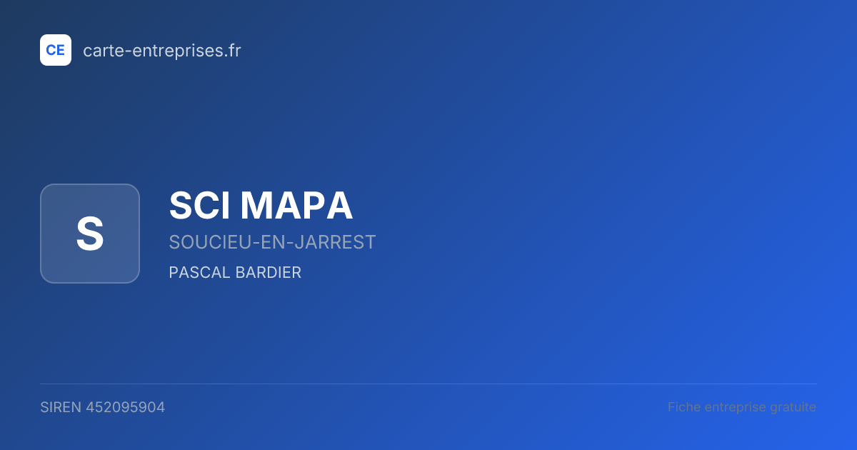 SCI MAPA — 452095904 — fiche entreprise
