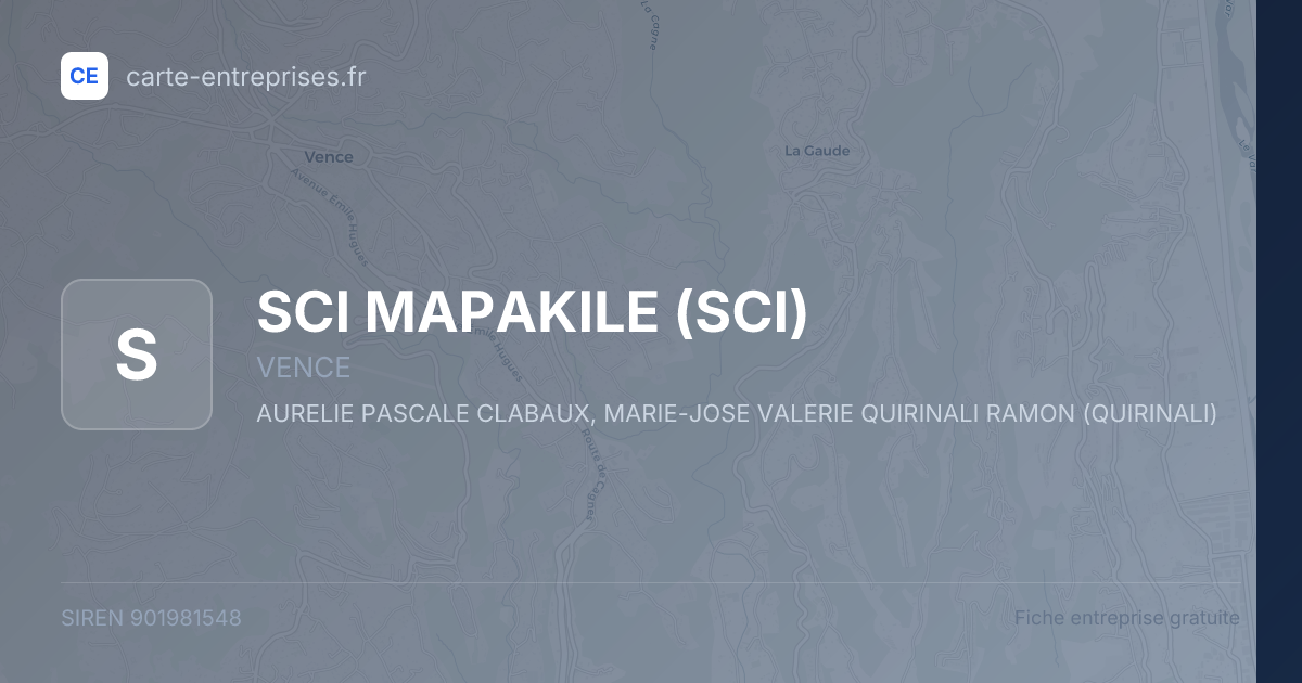 SCI MAPAKILE (SCI) — 901981548 — fiche entreprise