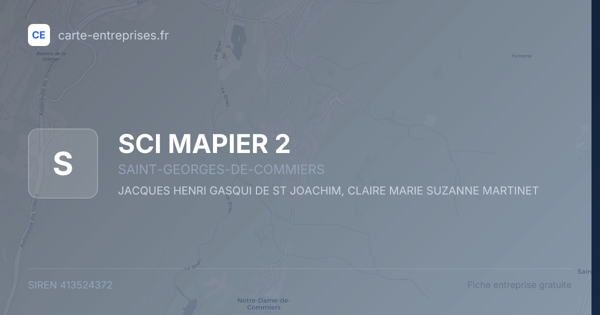SCI MAPIER 2 — 413524372 — fiche entreprise