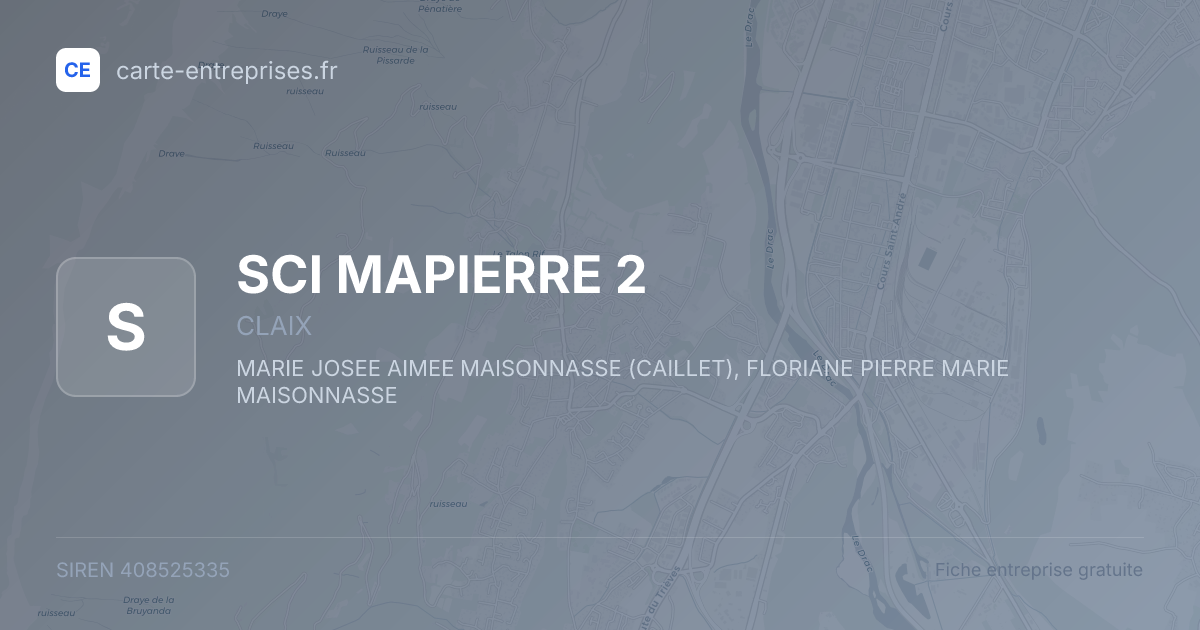 SCI MAPIERRE 2 — 408525335 — fiche entreprise