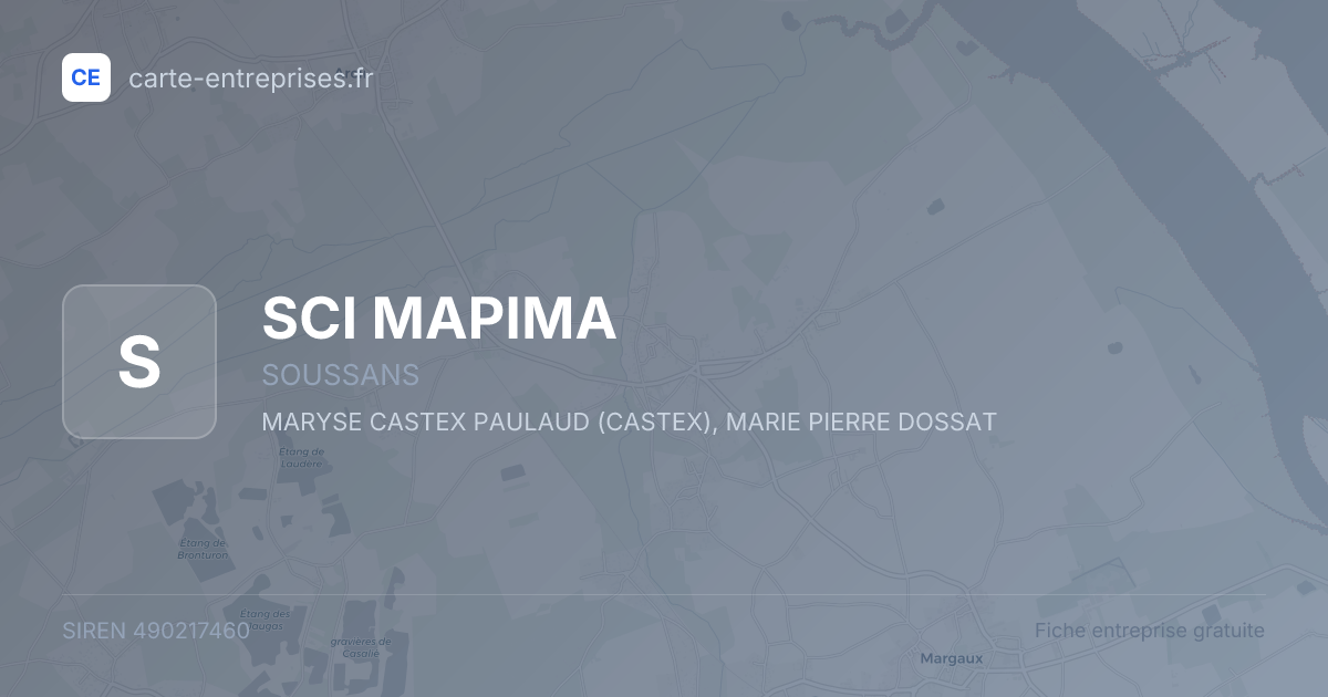 SCI MAPIMA — 490217460 — fiche entreprise