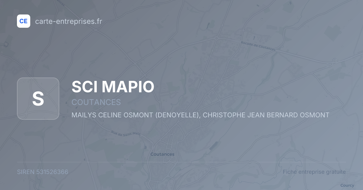 SCI MAPIO — 531526366 — fiche entreprise