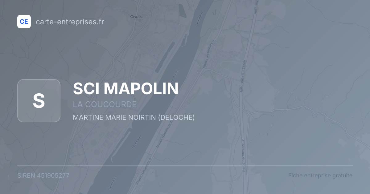 SCI MAPOLIN — 451905277 — fiche entreprise