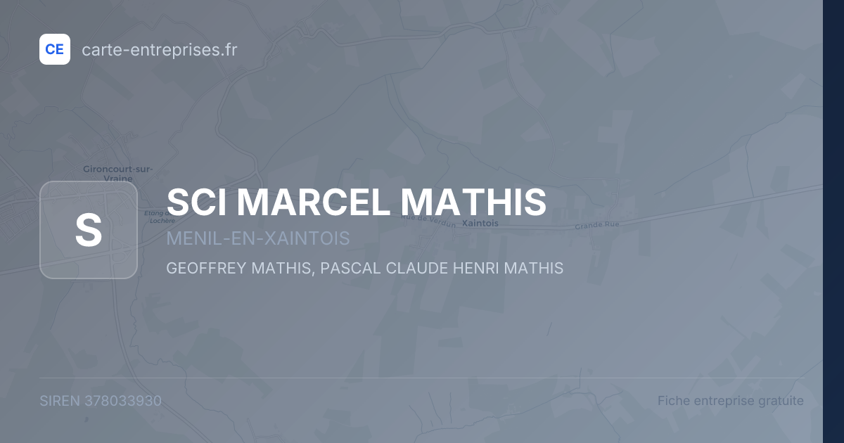 SCI MARCEL MATHIS — 378033930 — fiche entreprise