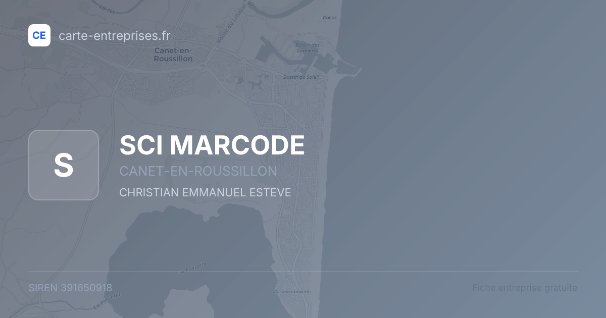 SCI MARCODE — 391650918 — fiche entreprise