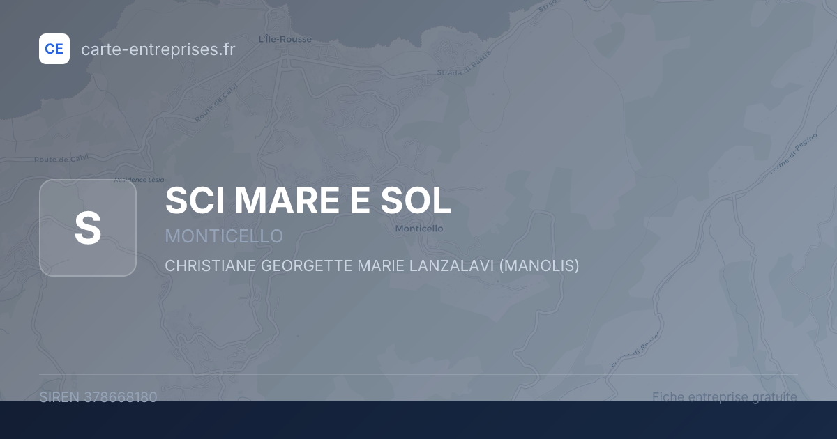 SCI MARE E SOL — 378668180 — fiche entreprise
