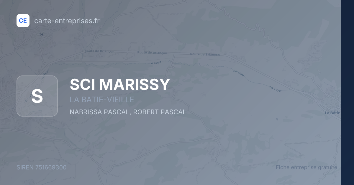 SCI MARISSY — 751669300 — fiche entreprise