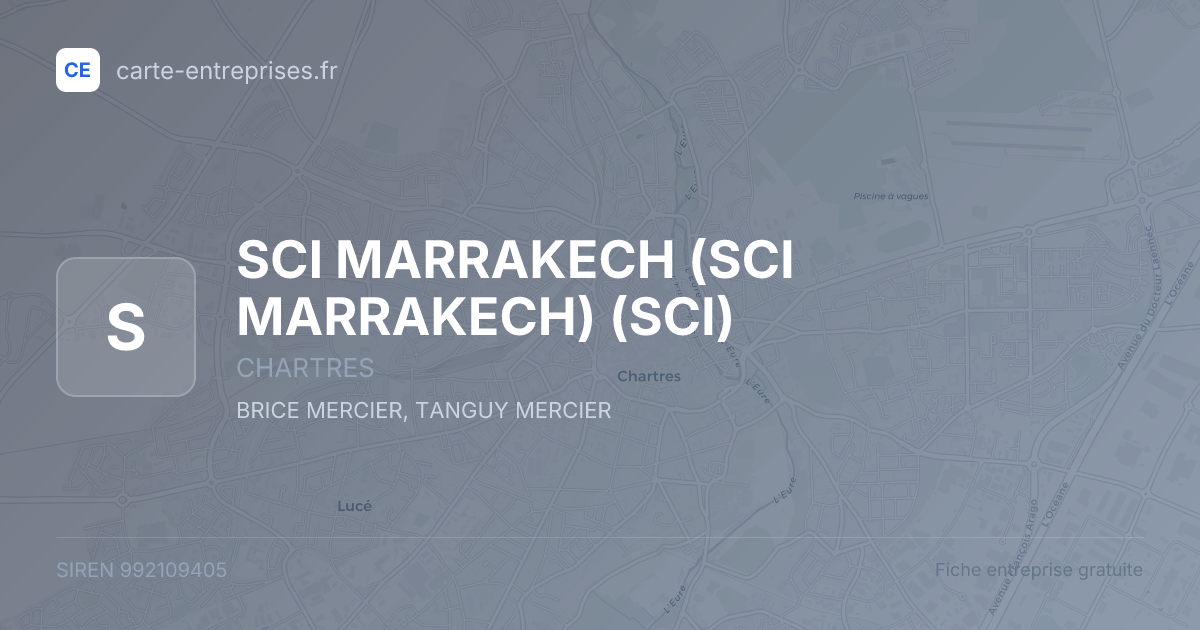 SCI MARRAKECH (SCI MARRAKECH) (SCI) — 992109405 — fiche entreprise