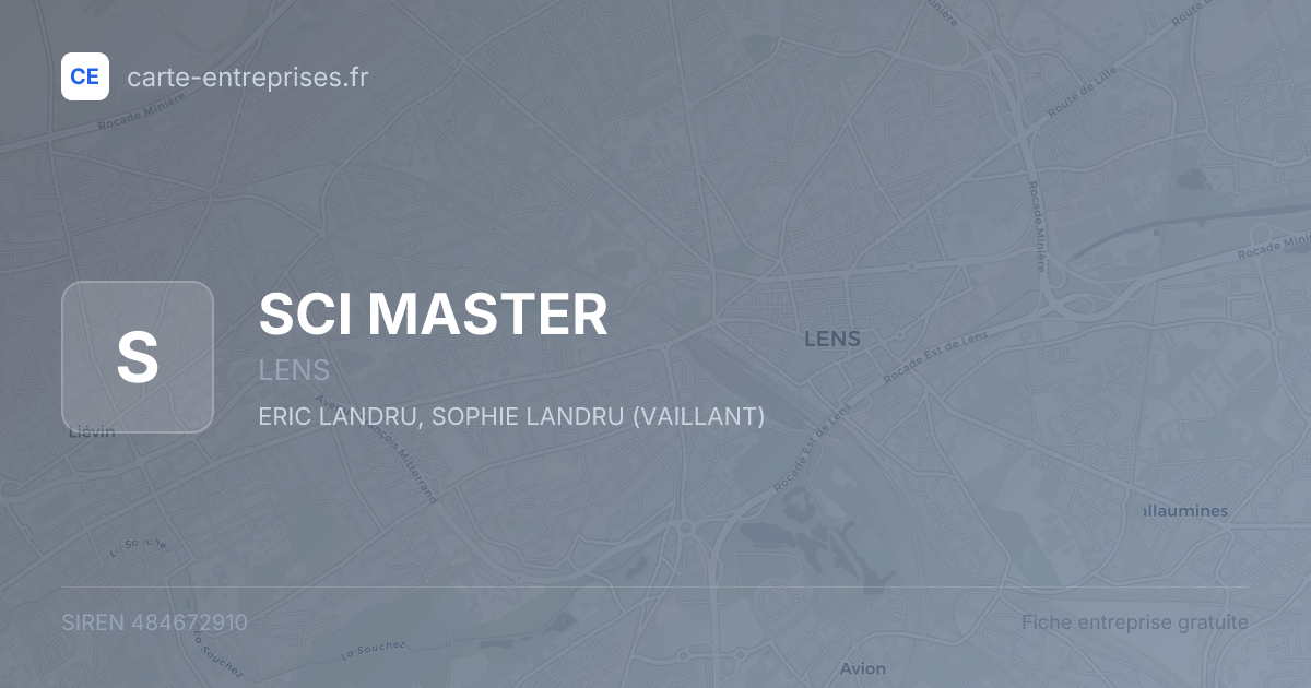 SCI MASTER — 484672910 — fiche entreprise