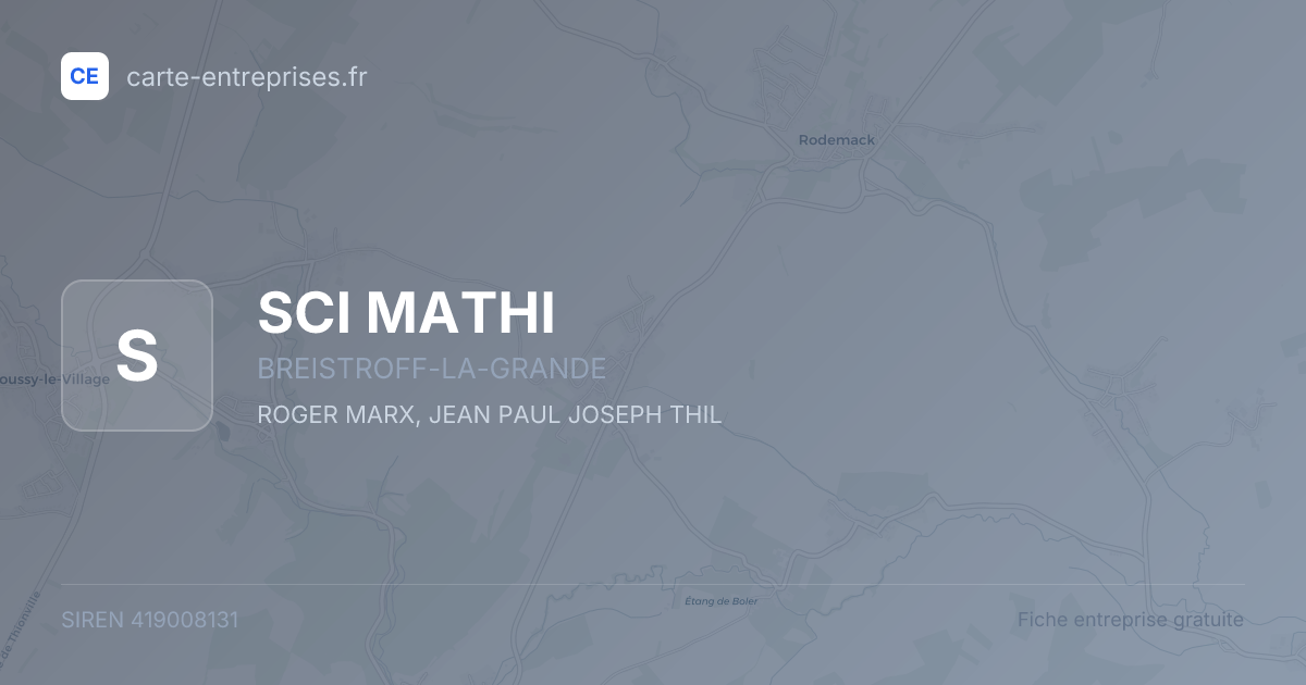SCI MATHI — 419008131 — fiche entreprise