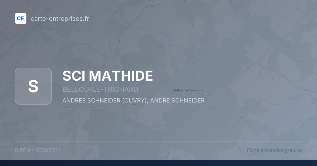SCI MATHIDE — 445265341 — fiche entreprise