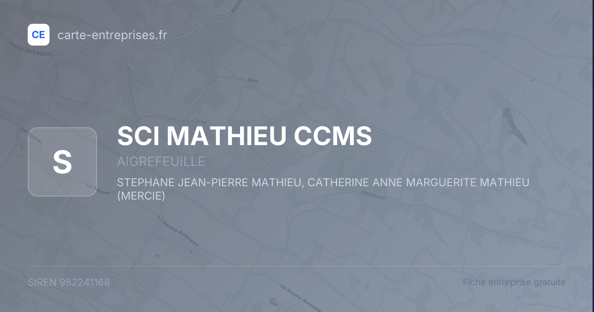 SCI MATHIEU CCMS — 982241168 — fiche entreprise