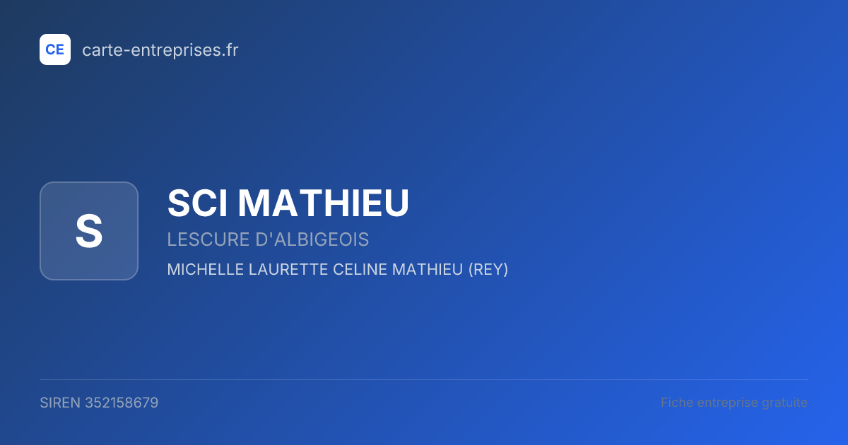 SCI MATHIEU — 352158679 — fiche entreprise
