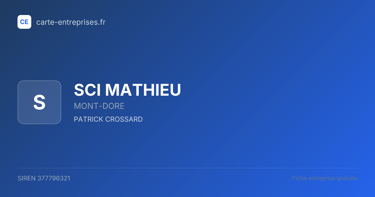 SCI MATHIEU — 377796321 — fiche entreprise
