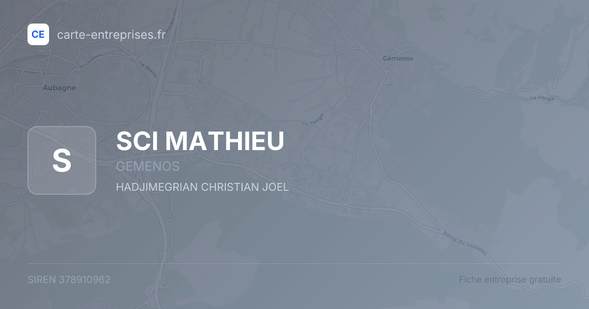 SCI MATHIEU — 378910962 — fiche entreprise