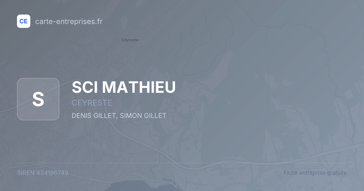 SCI MATHIEU — 424196749 — fiche entreprise