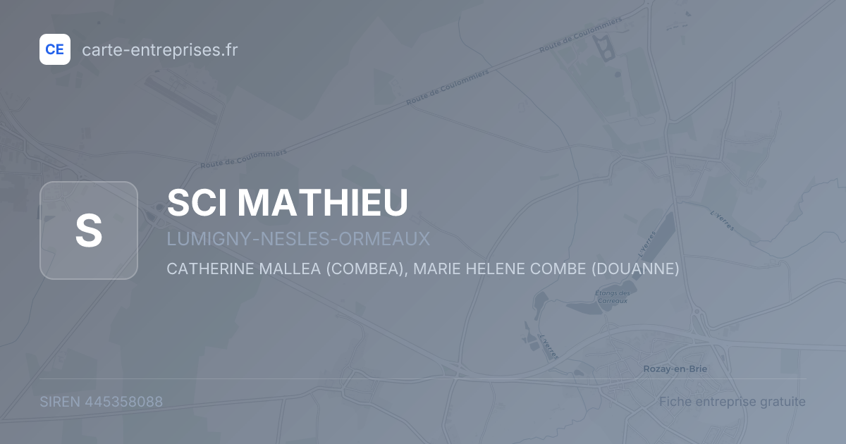 SCI MATHIEU — 445358088 — fiche entreprise