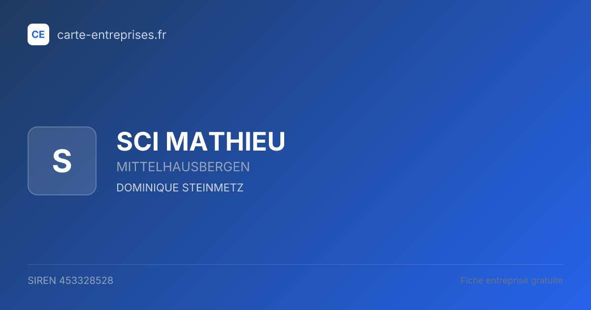SCI MATHIEU — 453328528 — fiche entreprise