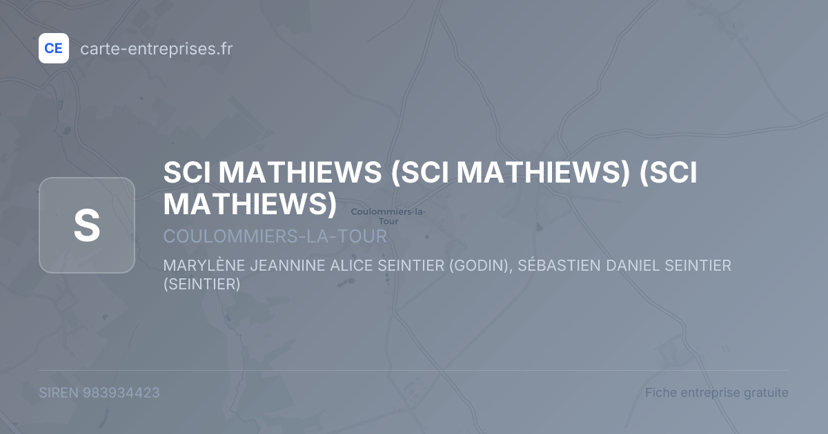 SCI MATHIEWS (SCI MATHIEWS) (SCI MATHIEWS) — 983934423 — fiche entreprise