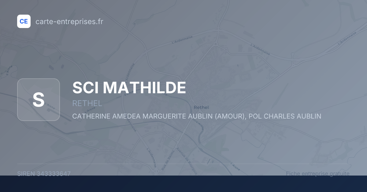 SCI MATHILDE — 343333647 — fiche entreprise