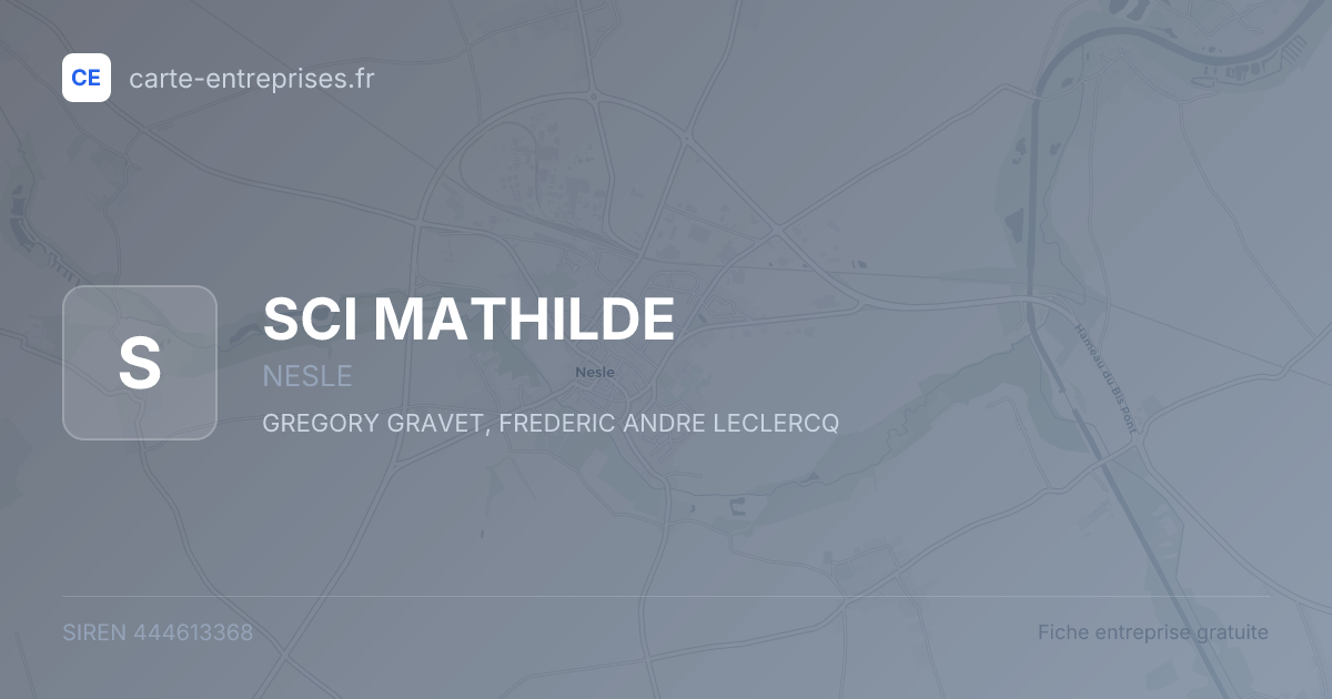 SCI MATHILDE — 444613368 — fiche entreprise