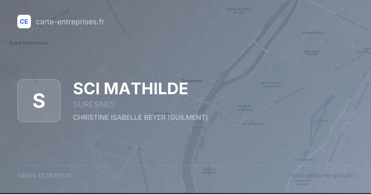 SCI MATHILDE — 452809239 — fiche entreprise