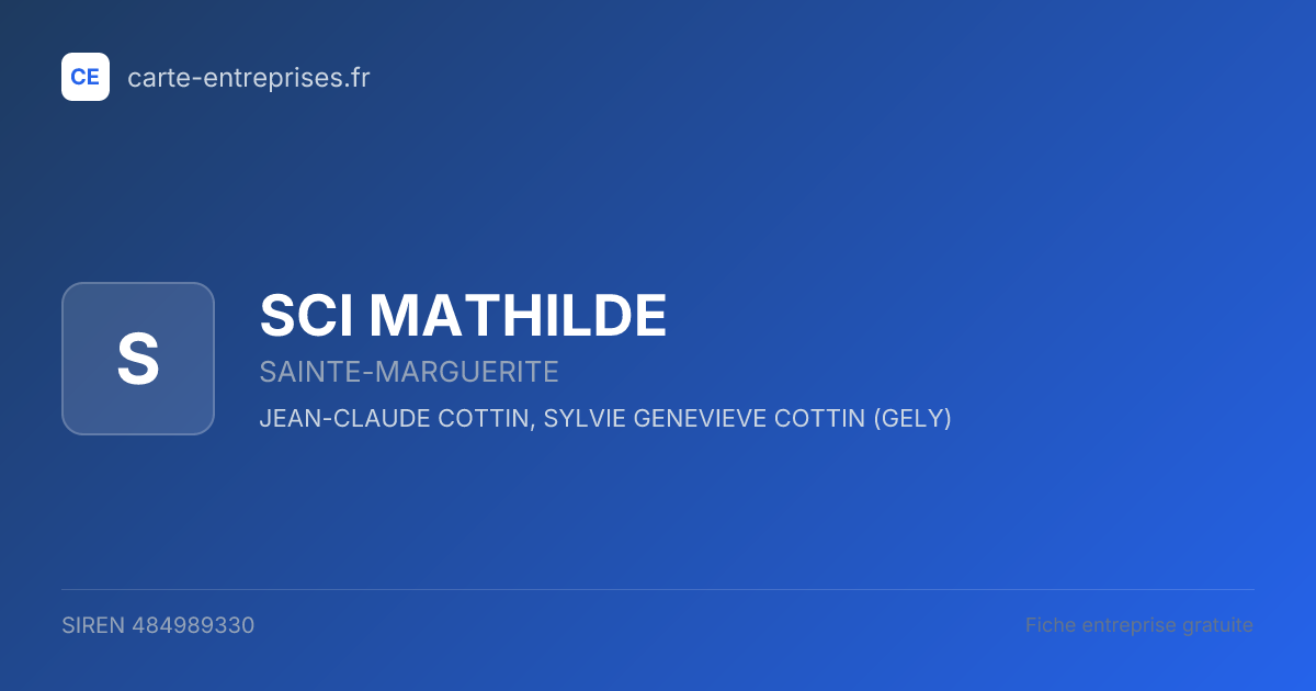 SCI MATHILDE — 484989330 — fiche entreprise