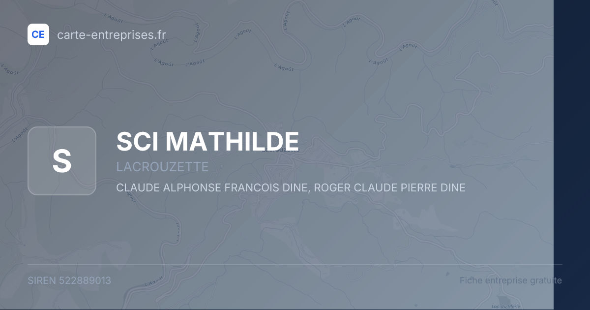 SCI MATHILDE — 522889013 — fiche entreprise