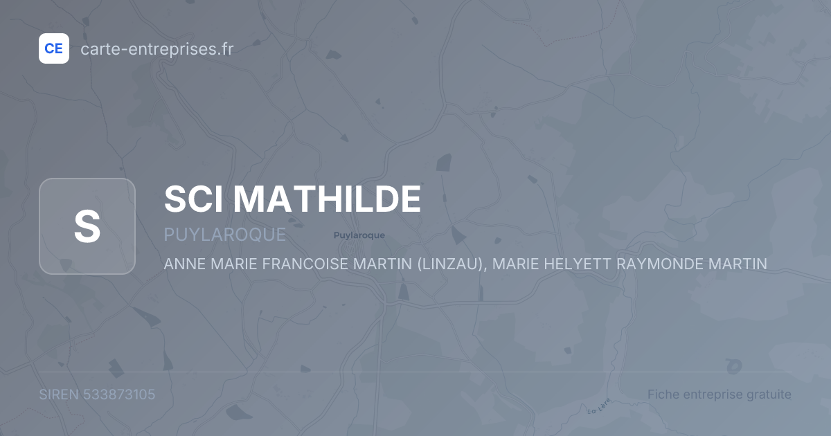 SCI MATHILDE — 533873105 — fiche entreprise