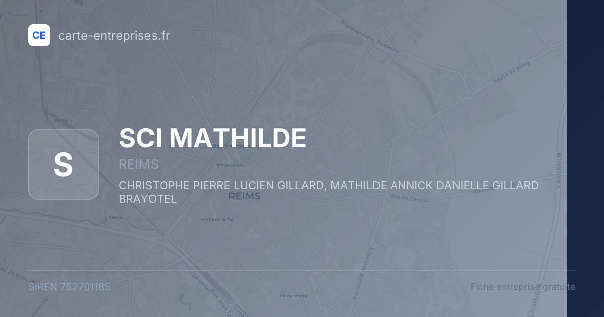 SCI MATHILDE — 752701185 — fiche entreprise
