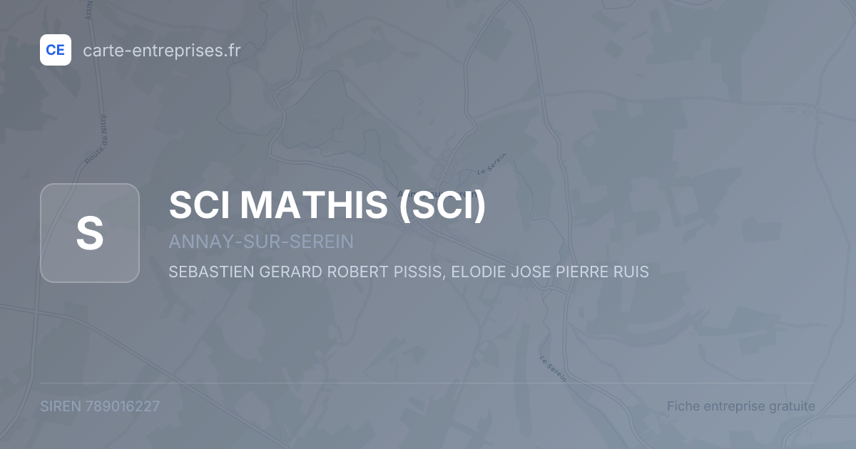 SCI MATHIS (SCI) — 789016227 — fiche entreprise