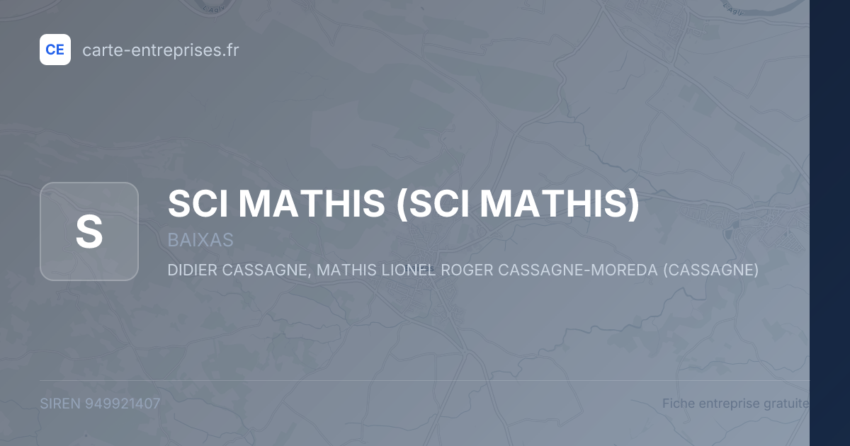 SCI MATHIS — 949921407 — fiche entreprise