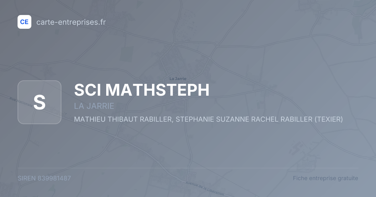 SCI MATHSTEPH — 839981487 — fiche entreprise