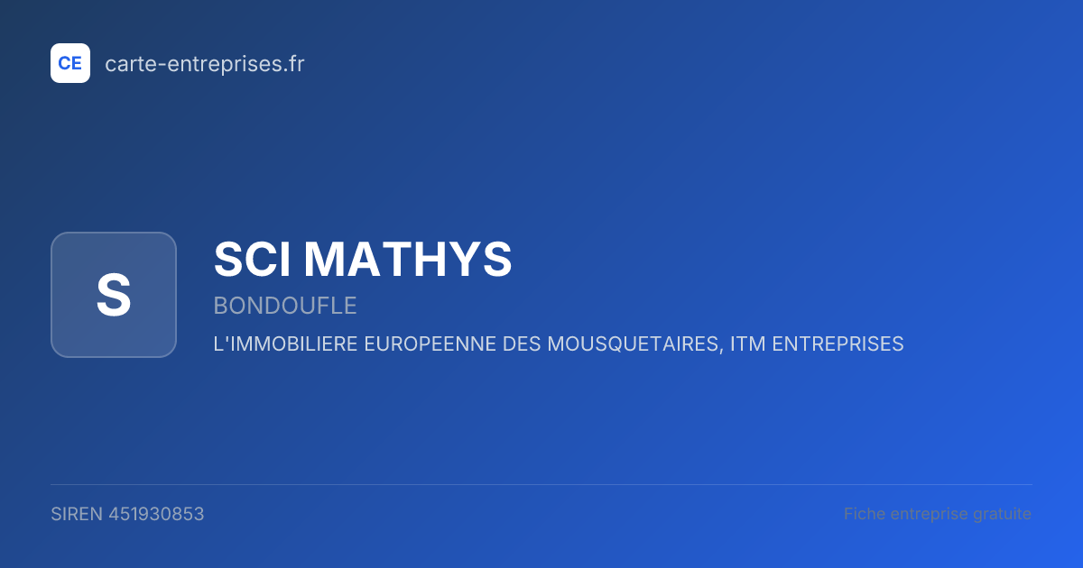 SCI MATHYS — 451930853 — fiche entreprise