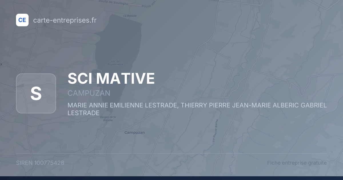 SCI MATIVE — 100775428 — fiche entreprise